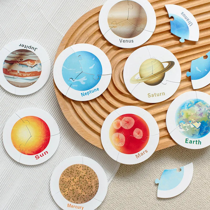 Educational Wooden Solar System Puzzle Toy for Kids Learning | Arroura Studio