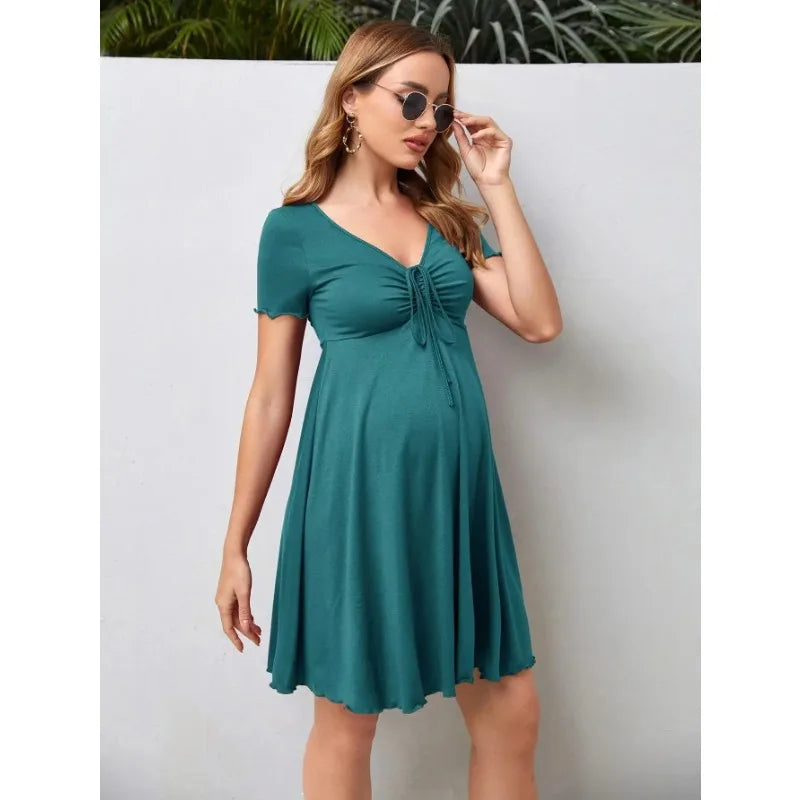 V-Neck Dress Vestido Pregnancy Clothing