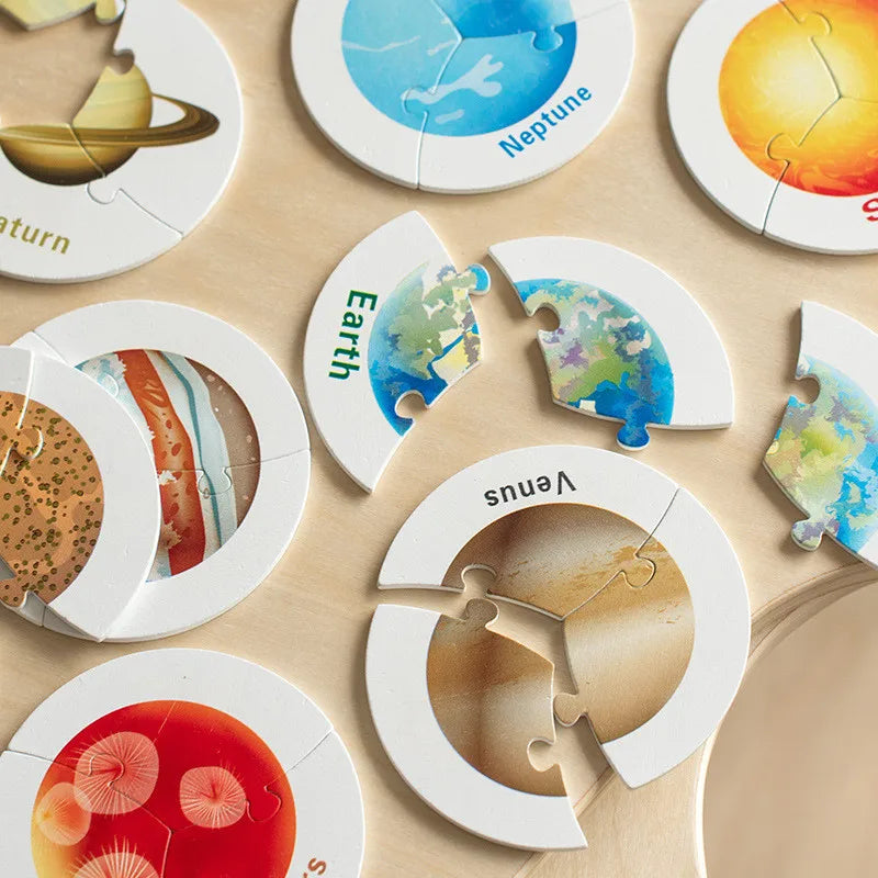Educational Wooden Solar System Puzzle Toy for Kids Learning | Arroura Studio