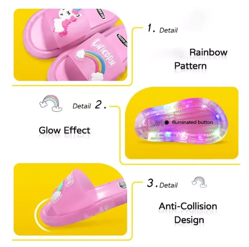 Magical Unicorn Light-Up Slippers for Kids Fun & Cozy