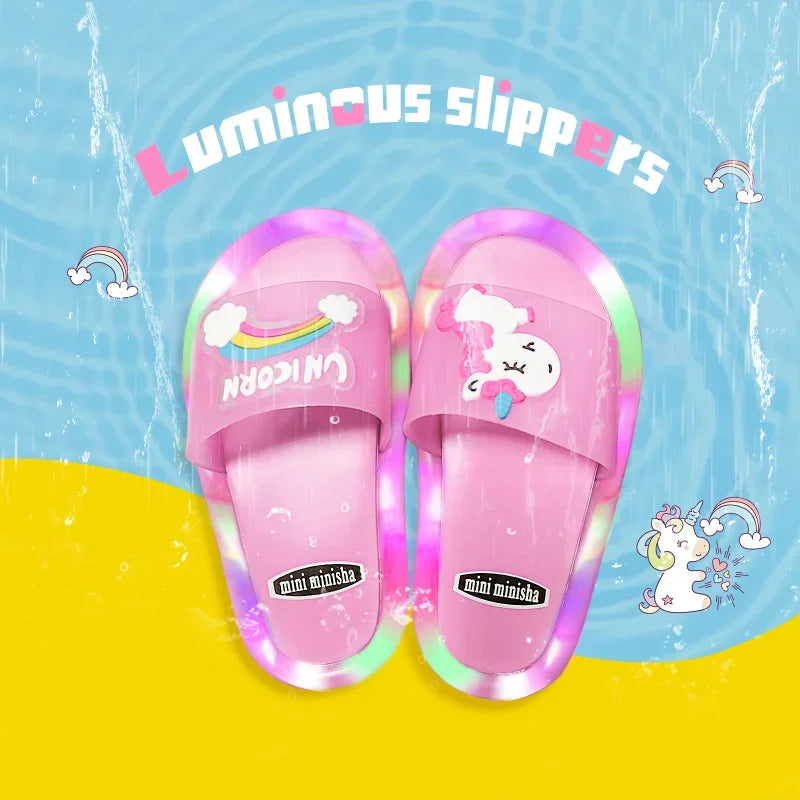 Magical Unicorn Light-Up Slippers for Kids Fun & Cozy