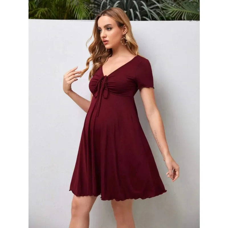 V-Neck Dress Vestido Pregnancy Clothing