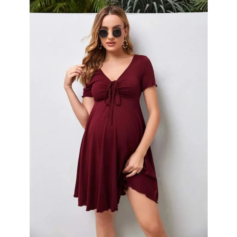 V-Neck Dress Vestido Pregnancy Clothing