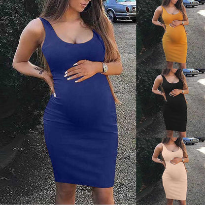 Elegant Sleeveless Maternity Dress for Modern Moms | Arroura Studio