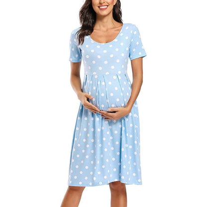 Polka Dot Maternity Pajamas: Fashion Printed Comfort for Pregnancy