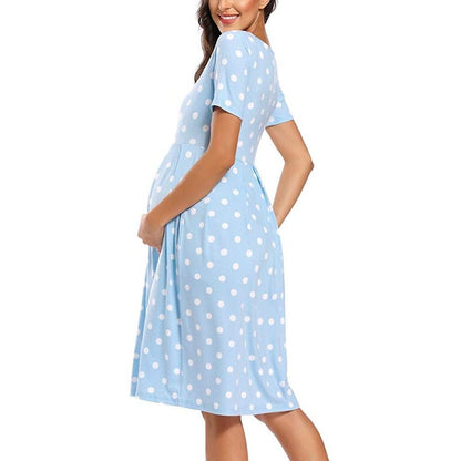 Polka Dot Maternity Pajamas: Fashion Printed Comfort for Pregnancy