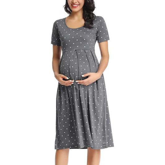 Polka Dot Maternity Pajamas: Fashion Printed Comfort for Pregnancy