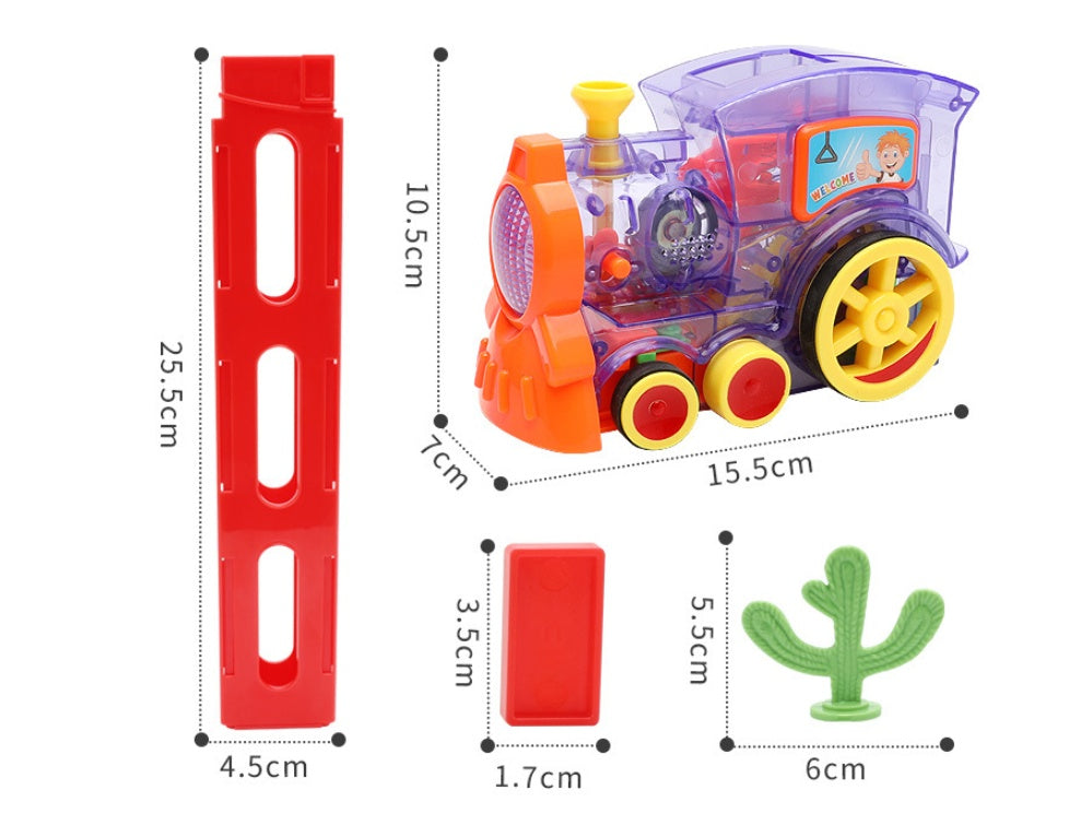 Automatic Domino Train Set - Fun Educational Toy for Kids, Develops Imagination & Hand-Eye Coordination