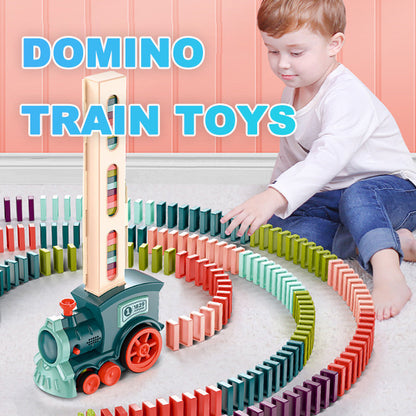 Automatic Domino Train Set - Fun Educational Toy for Kids, Develops Imagination & Hand-Eye Coordination