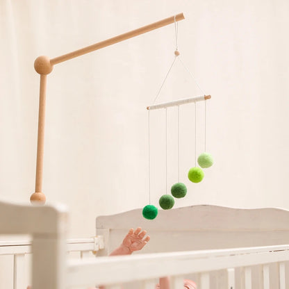 Montessori Baby Mobile: Colorful Plush Ball Musical Rattle & Bed Bell for Sensory Development