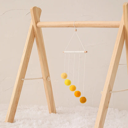 Montessori Baby Mobile: Colorful Plush Ball Musical Rattle & Bed Bell for Sensory Development