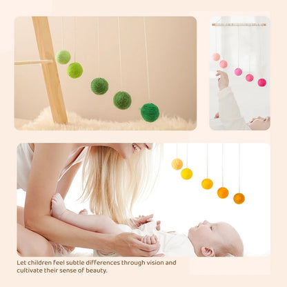 Montessori Baby Mobile: Colorful Plush Ball Musical Rattle & Bed Bell for Sensory Development