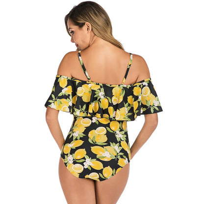 One-Piece Maternity Swimsuit: Floral Print Beachwear for Pregnant Women