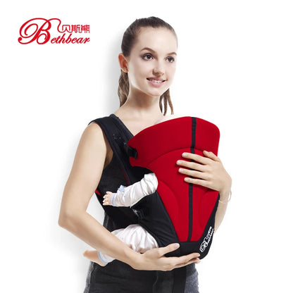 Mom carry her son in Baby Carrier Infant Sling Backpack (11)