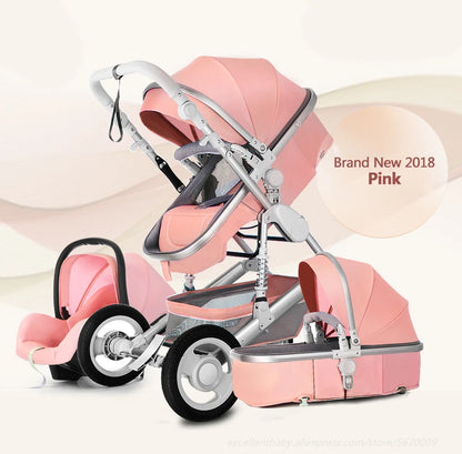 3 in 1 Infant Stroller Set Pink (4)