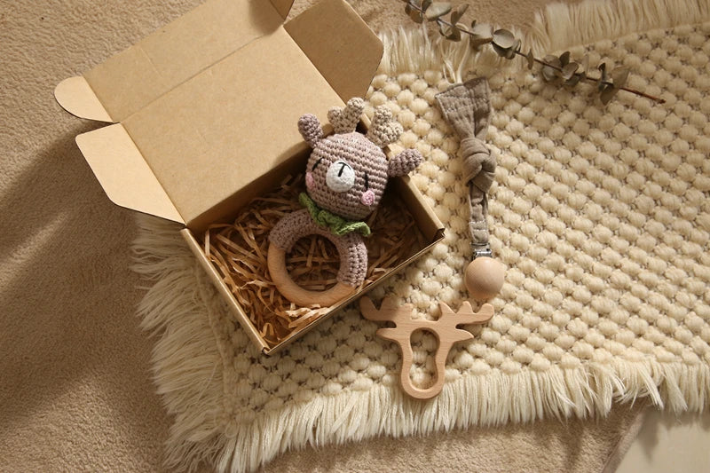 Complete Baby Gift Set: Bath Essentials, Crochet Rattle & Blanket for Newborns