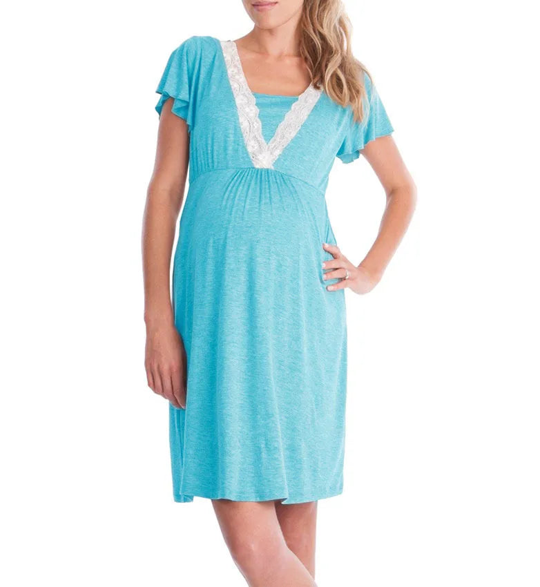 Elegant Maternity Robe & Nursing Nightgown for Moms | Arroura Studio