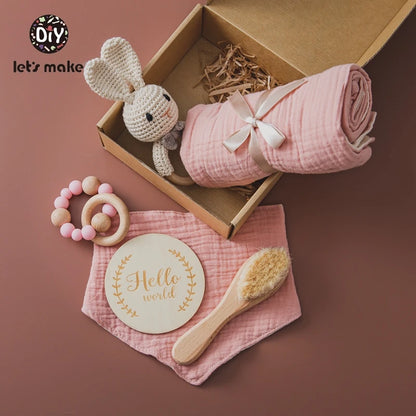 Complete Baby Gift Set: Bath Essentials, Crochet Rattle & Blanket for Newborns