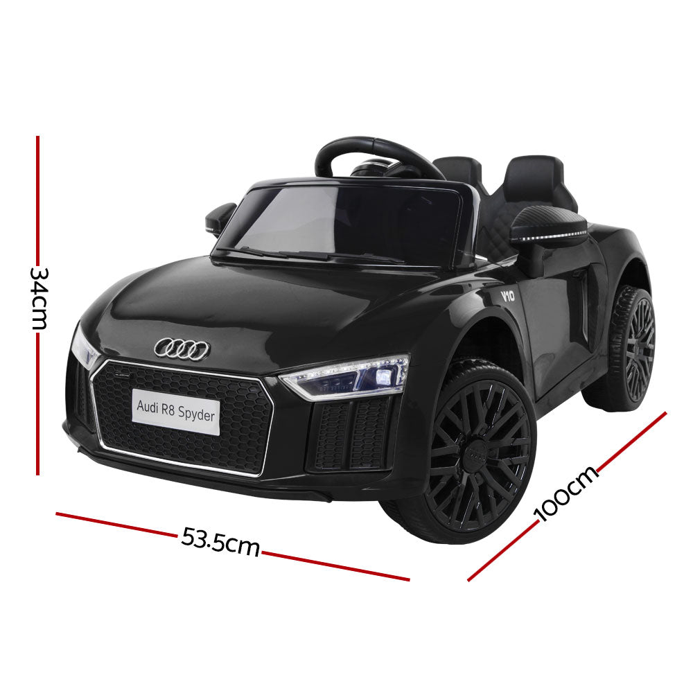 Kids Audi R8 Licensed Electric Ride-On Car – Black