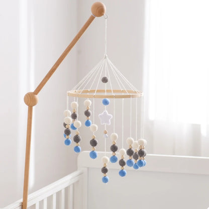 Montessori Baby Mobile: Colorful Plush Ball Musical Rattle & Bed Bell for Sensory Development