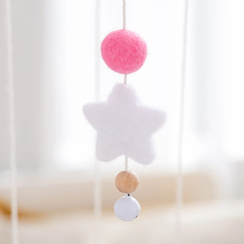 Montessori Baby Mobile: Colorful Plush Ball Musical Rattle & Bed Bell for Sensory Development