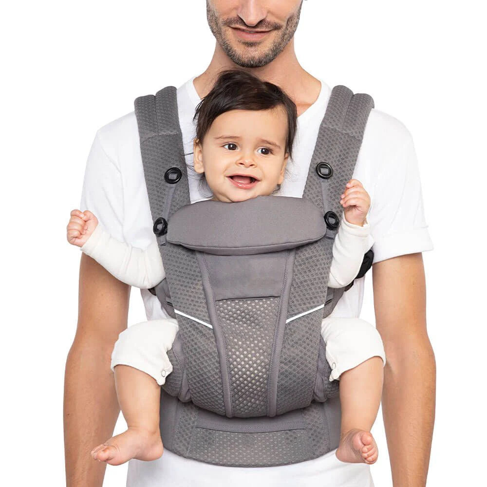 Dad with baby in baby carrier 4 In 1 ergonomic kangaroo design 