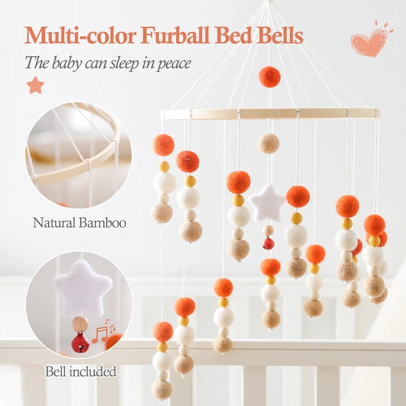 Montessori Baby Mobile Colorful Plush Ball Rattle