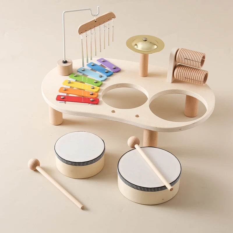 Wooden Xylophone & Aeolian Bells for Music Play