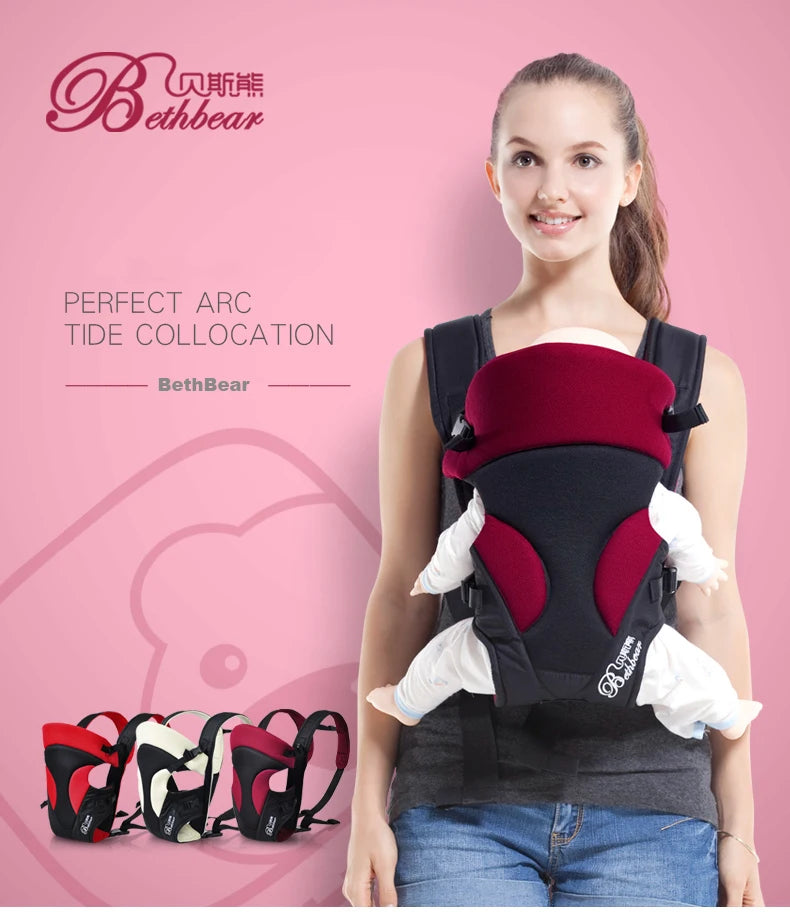 Mom carry her son in Baby Carrier Infant Sling Backpack (5)