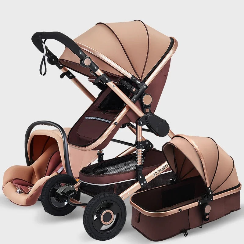 3 in 1 Infant Stroller Set Cream Color  