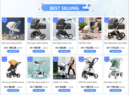 Comfortable portable baby strollers