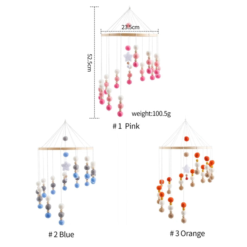 Montessori Baby Mobile Colorful Plush Ball Rattle