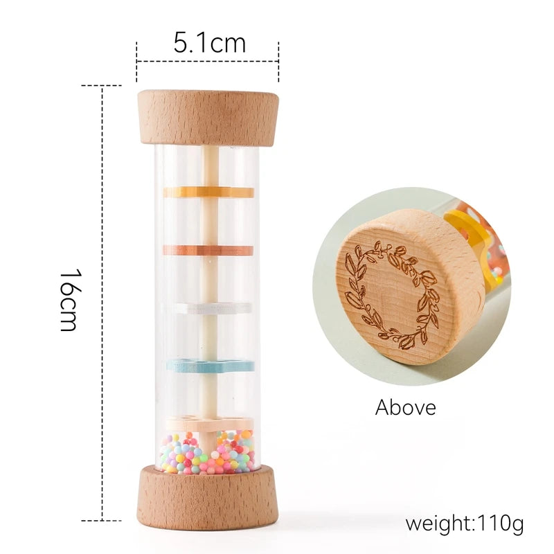 Montessori Sensory Rain Stick Colorful Hourglass Rattle