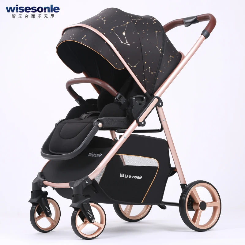 2 In 1 Portable Multifunctional Baby Stroller Black