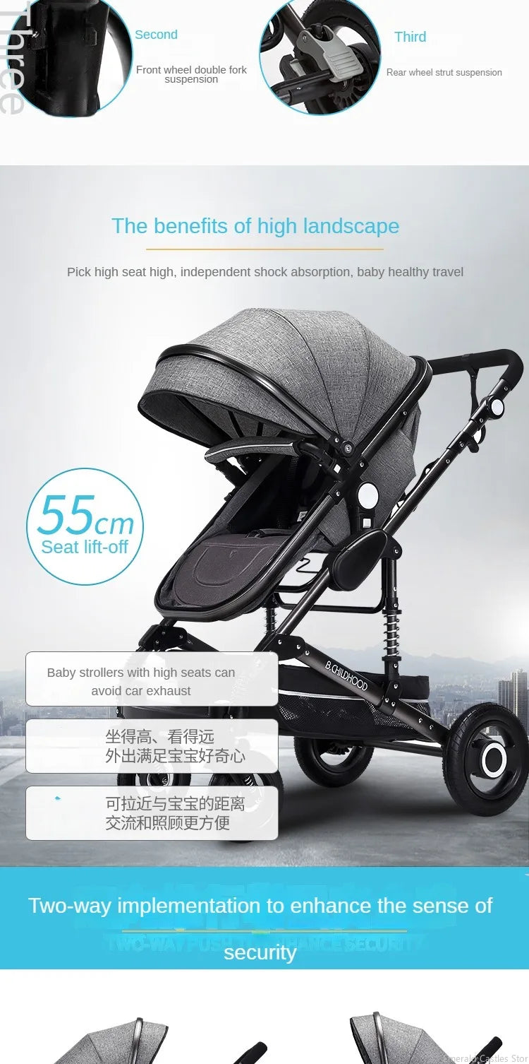 3 in 1 stroller folding two-sided features (9)