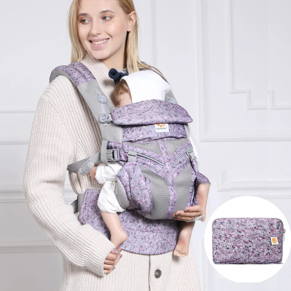 Mom with baby in baby carrier 4 In 1 ergonomic kangaroo design (10)