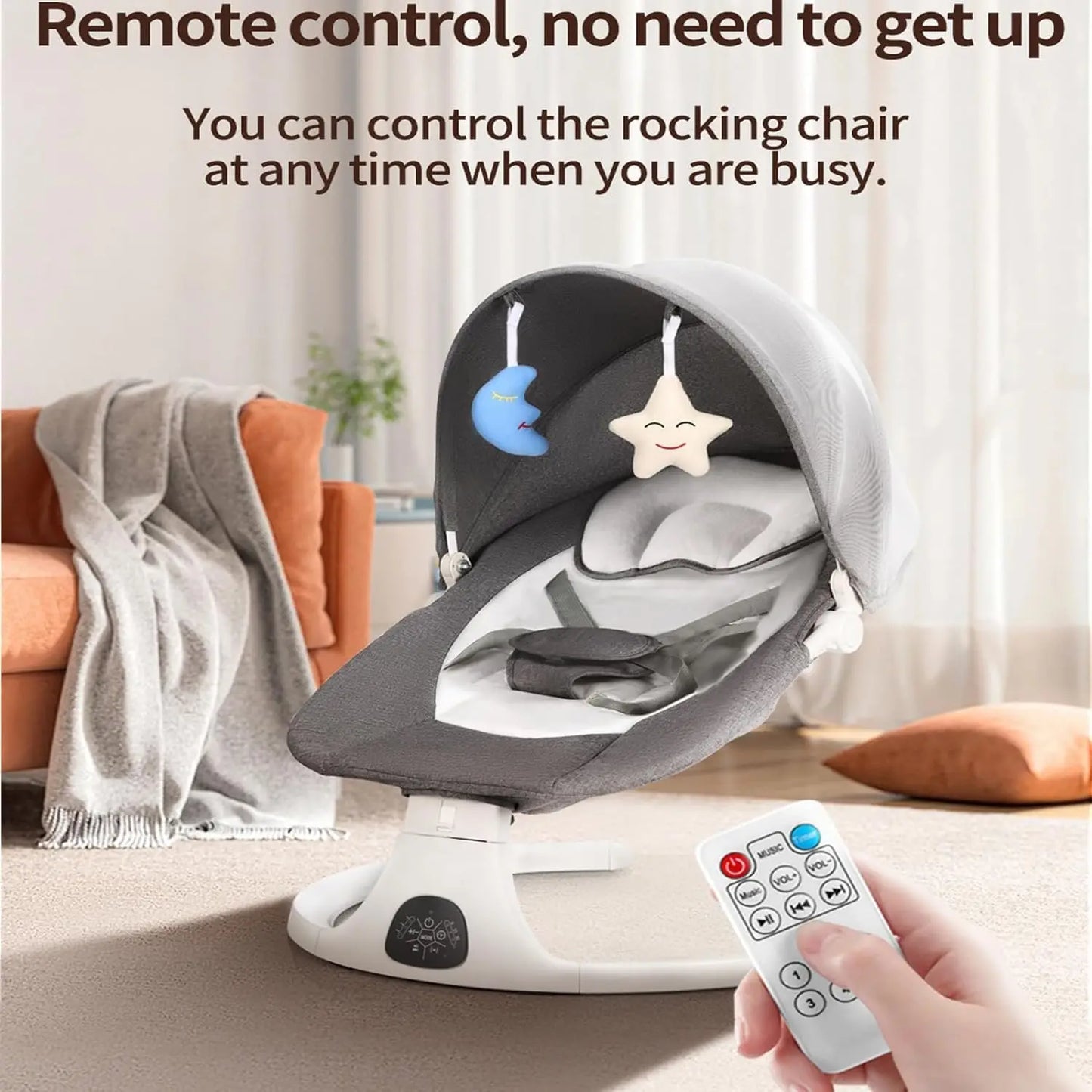 Electric Baby Bouncer & Rocker with Bluetooth