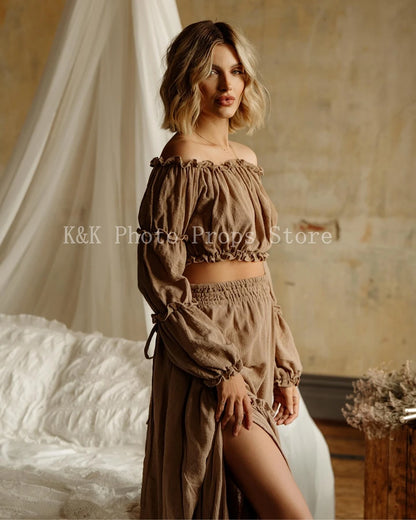 Bohemian Style Maternity Photography Dress