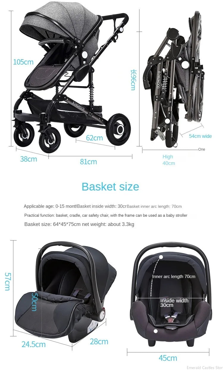 3 in 1 stroller folding two-sided features (22)