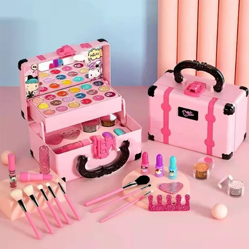 Children Makeup Cosmetics Pretend Playing Box