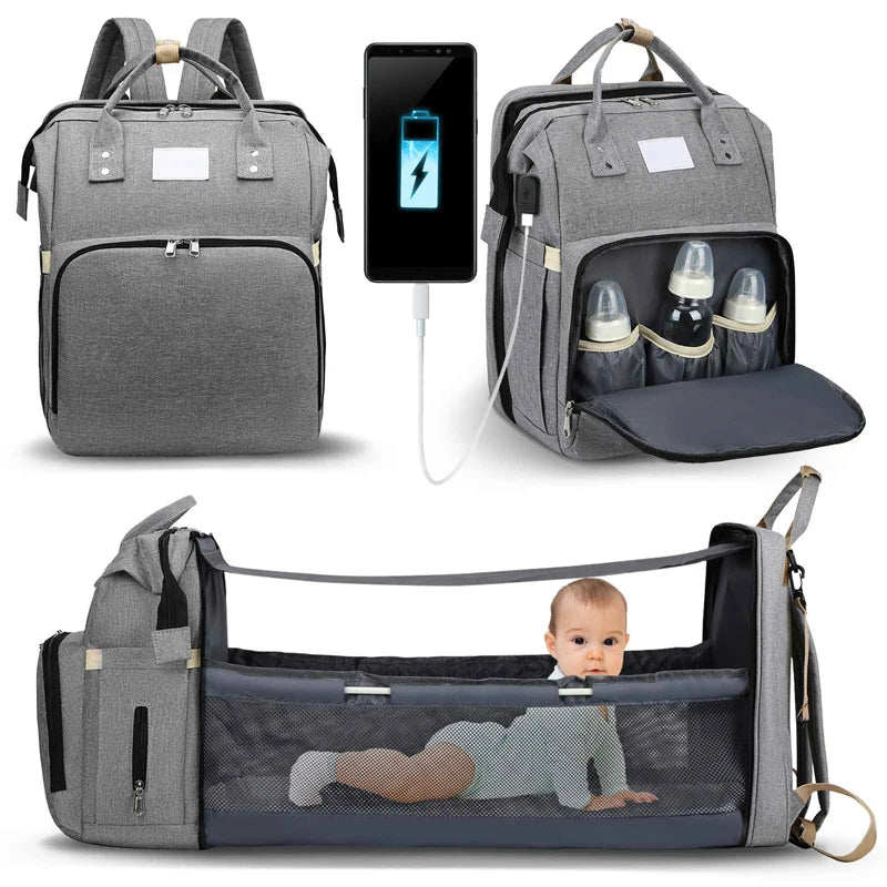 Mommy Baby Diaper Backpack with Changing Pad & USB Charging