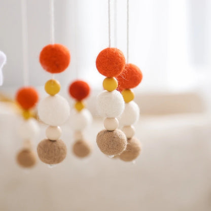 Montessori Baby Mobile: Colorful Plush Ball Musical Rattle & Bed Bell for Sensory Development