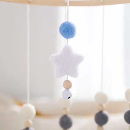 Montessori Baby Mobile: Colorful Plush Ball Musical Rattle & Bed Bell for Sensory Development