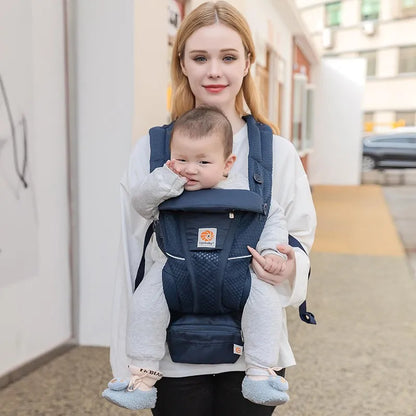 Mom with baby in baby carrier 4 In 1 ergonomic kangaroo design (8)