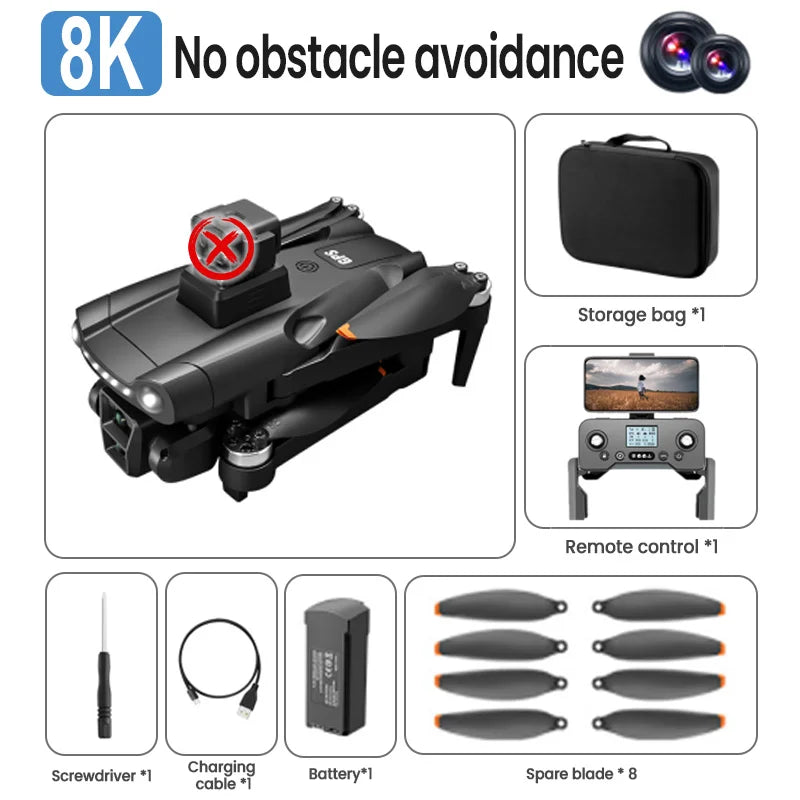 Xiaomi V198GPS Drone ESC 8K Professional HD Camera Brushless Obstacle Avoidance Aerial Optical Foldable Quadcopter Mini Drone