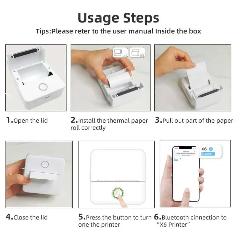 Mini HD Portable Label Thermal Printer