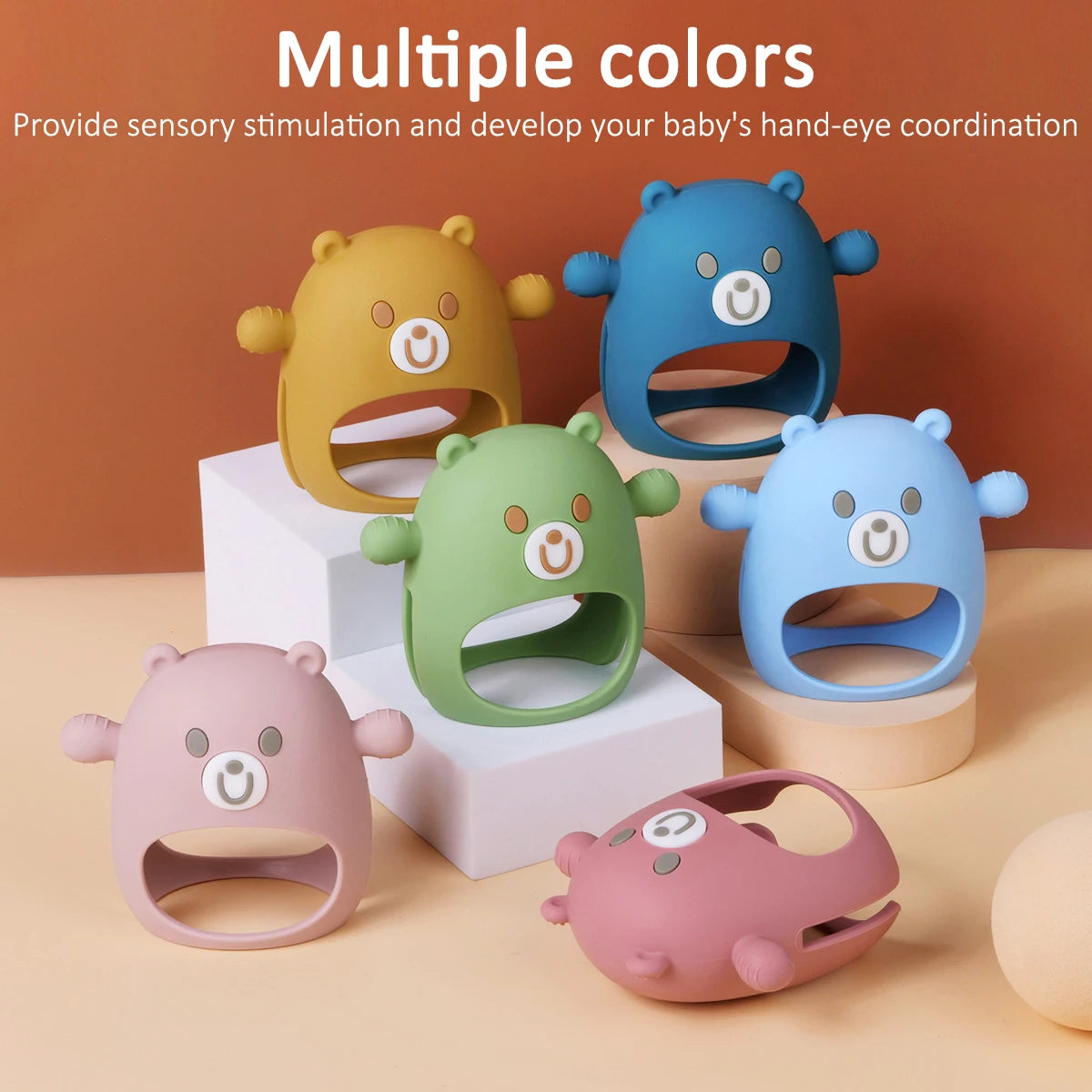 Baby silicone cute gum toy in different colors