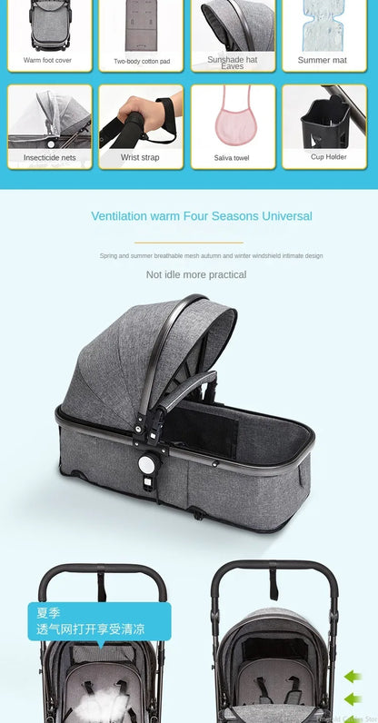 3 in 1 stroller folding two-sided features (5)