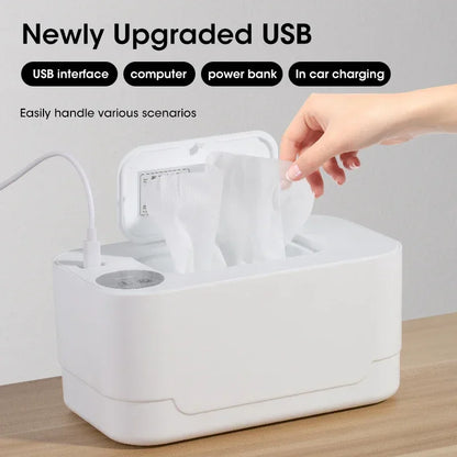 Baby Wipe Warmer Heater with LED Display Wet Towel Dispenser