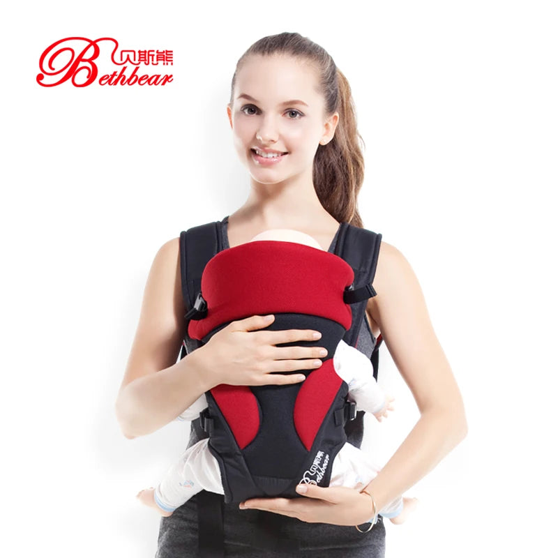 Mom carry her son in Baby Carrier Infant Sling Backpack (1)